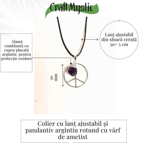 Colier cu Ametist, Cupru – CraftMystic