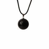 Colier cu piatra semipretioasa rotunda Obsidian - pandantiv din pietre pretioase naturale mixte 7 Chakre - Copie