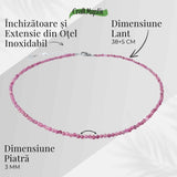 Colier cu pietre naturale de Turmalina Roz fatetata - Iubire, Vindecare si Energie a Inimii