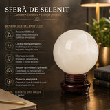 Sfera din Selenit Natural 14.5 cm – Claritate, Purificare si Armonie Energetica