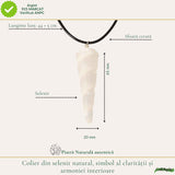 Colier cu Selenit Natural Con Spiralat – Claritate, Echilibru si Energie Luminoasa