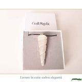 Colier cu Selenit Natural Con Spiralat – Claritate, Echilibru si Energie Luminoasa
