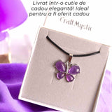 Colier ajustabil fluture cu Ametist - Protectie si Eleganta