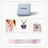 Colier ajustabil fluture cu Ametist - Protectie si Eleganta