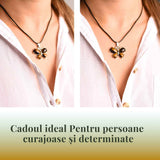 Colier ajustabil fluture cu Ochi de tigru - Protectie si Eleganta