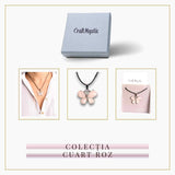 Colier ajustabil fluture cu Cuart Roz - Protectie si Eleganta