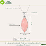 Colier Cuart Roz forma delica din Argint 925 – iubire de sine si feminitate blanda