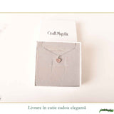 Colier Cuart Roz Inima din Argint 925 – iubire de sine si energie blanda