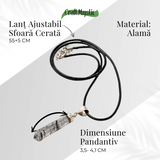 Colier cu Cuart Rutilat in Forma de Varf Lung - Claritate, Protectie si Energie Amplificata
