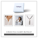 Colier cu Cuart Rutilat in Forma de Varf Lung - Claritate, Protectie si Energie Amplificata