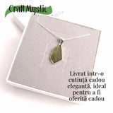 Colier din argint 925 cu moldavit natural, 3.81 gr - Trezire spirituala si protectie interioara