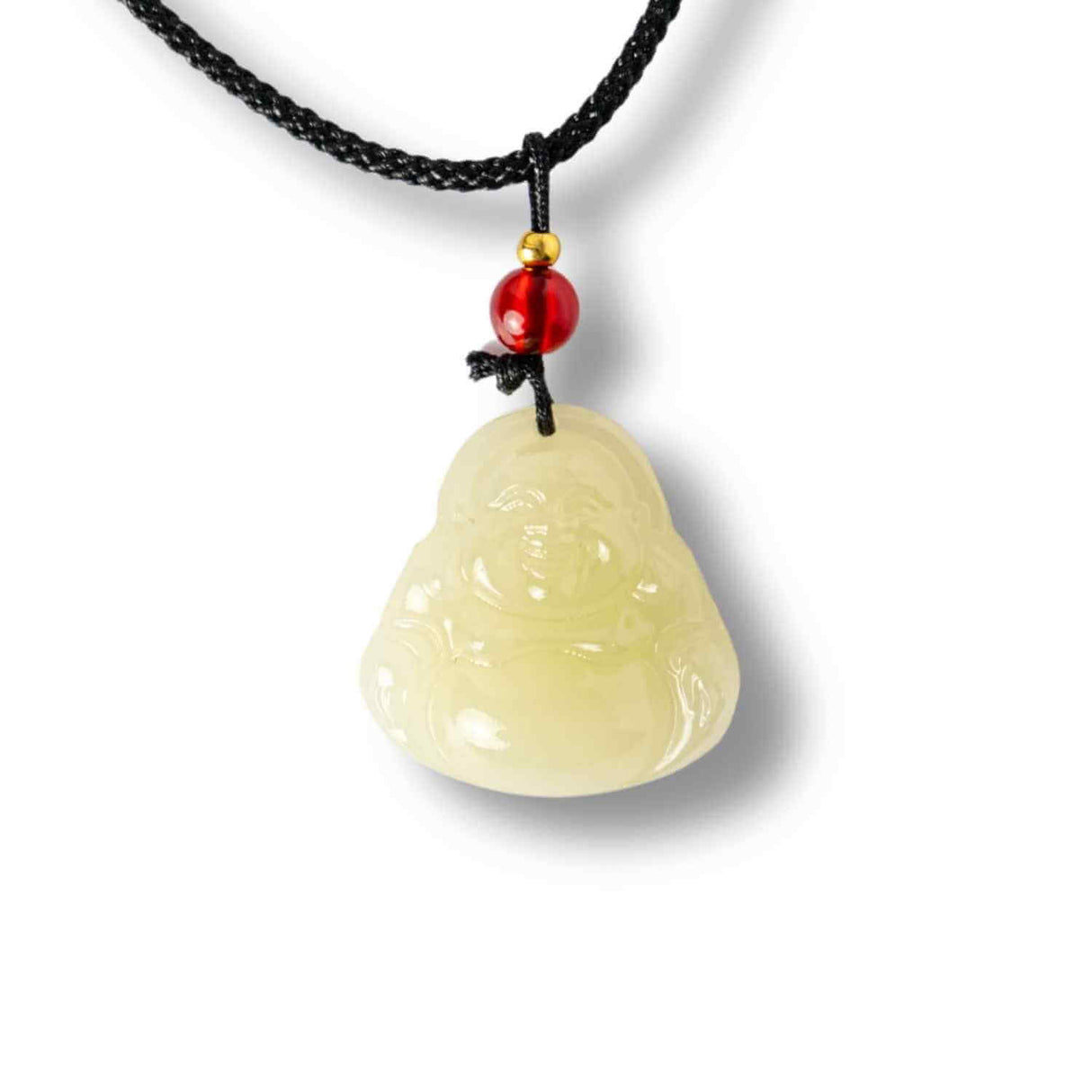 Colier Jad Afgan Natural cu Pandantiv Buddha Maitreya - Intelepciune si Protectie