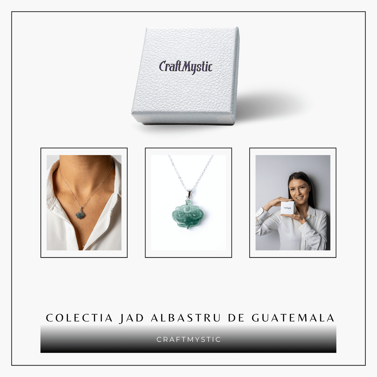 Colier Argint 925 cu Jad Albastru Sculptat Pixiu - Protectie, Echilibru si Prosperitate Interioara