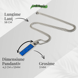 Colier otel inoxidabil cu Lapis Lazuli natural dreptunghiular - Intelepciune si Armonie Interioara