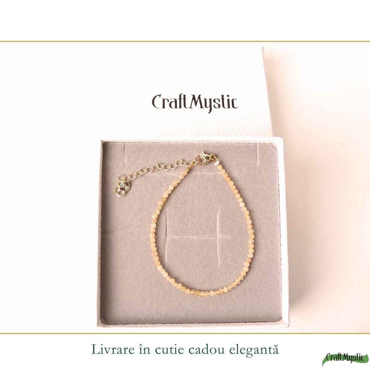 Bratara Fina cu Citrin Fatetat 2 mm– Prosperitate si Energie Pozitiva