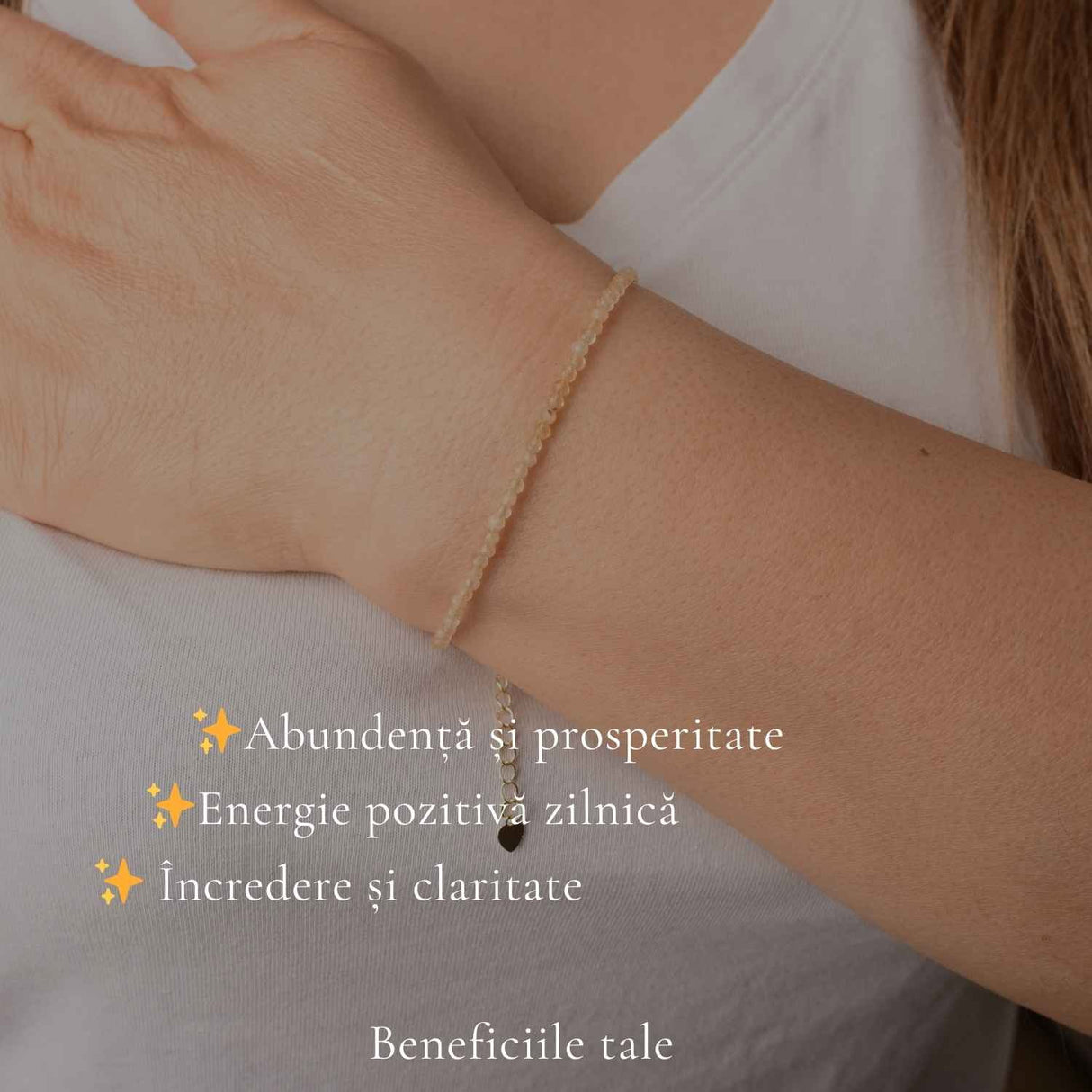 Bratara Fina cu Citrin Fatetat 2 mm– Prosperitate si Energie Pozitiva