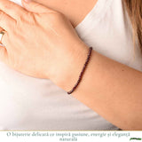 Bratara eleganta cu Granat Natural Fatetat 3 mm – Pasiune si Eleganta Naturala