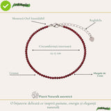 Bratara eleganta cu Granat Natural Fatetat 3 mm – Pasiune si Eleganta Naturala