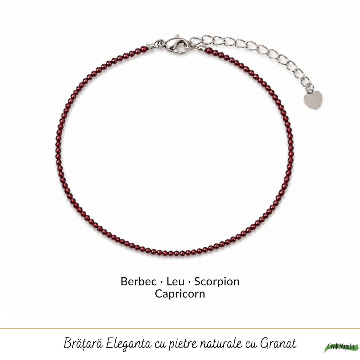 Bratara eleganta cu Granat Natural Fatetat 3 mm – Pasiune si Eleganta Naturala
