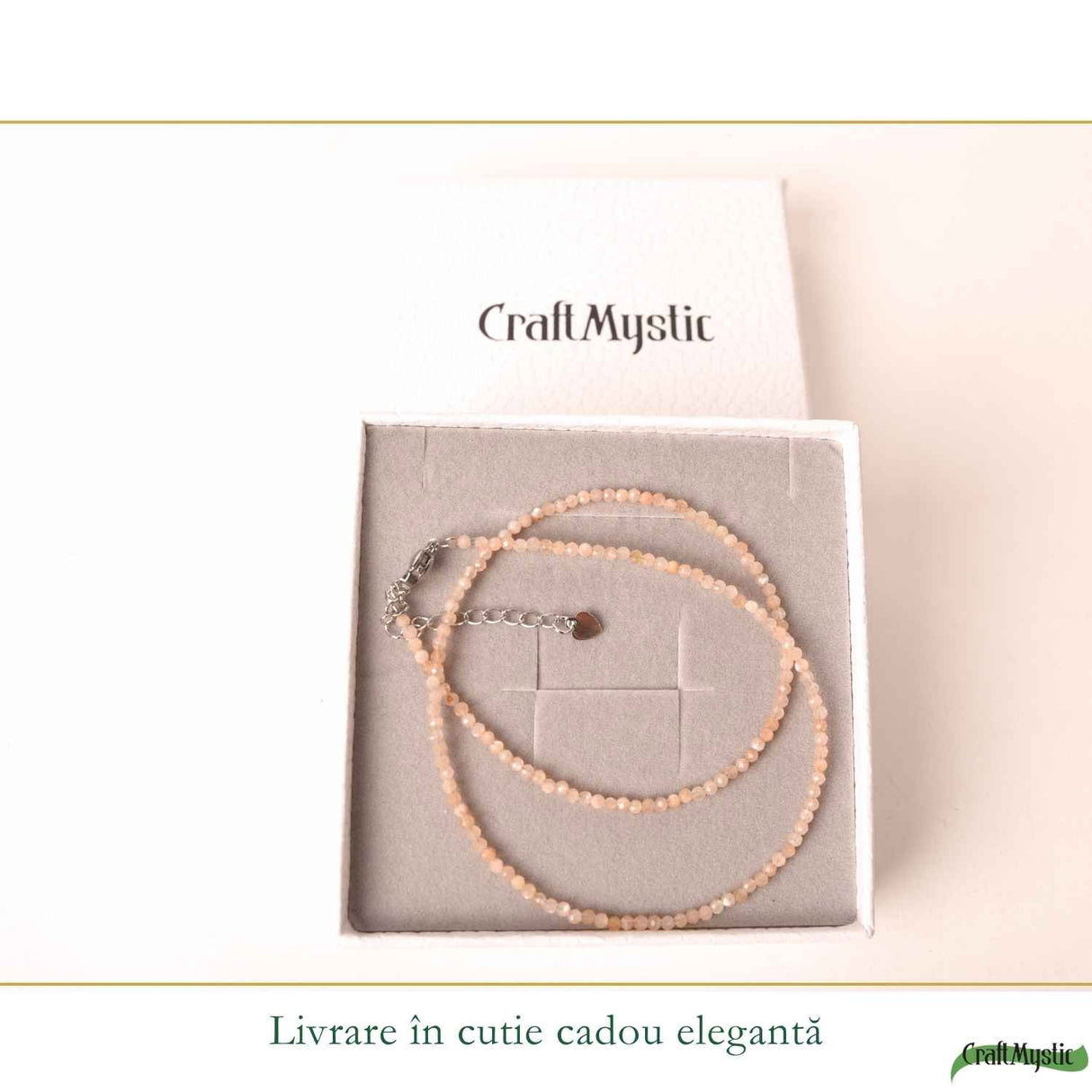 Colier Fin la Baza Gatului Tip Choker cu Piatra Soarelui Fatetata Rotunda 2 mm – Bucurie si Eleganta Naturala