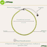 Bratara Fina cu Peridot Fatetat 3 mm – Prosperitate si Energie Pozitiva