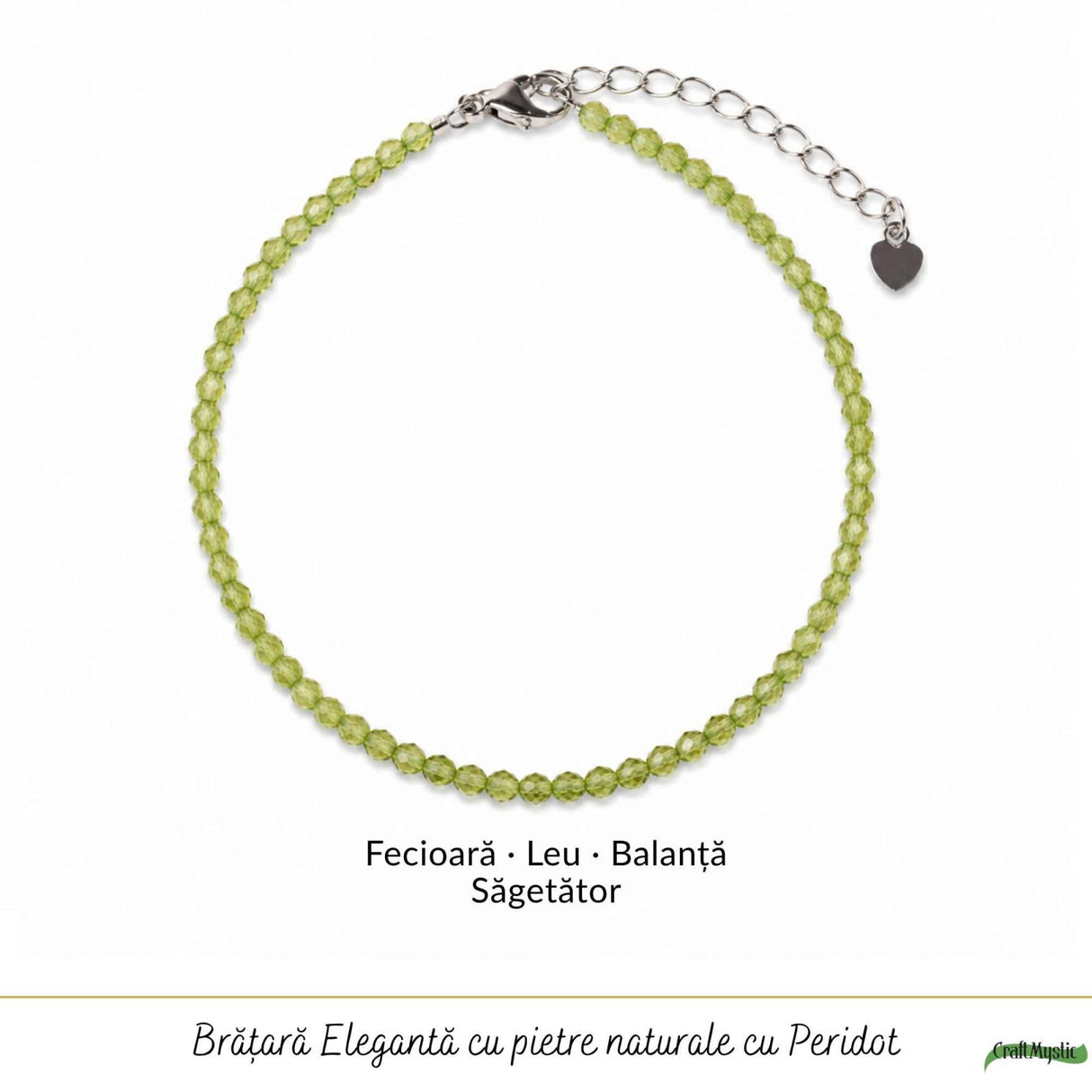 Bratara Fina cu Peridot Fatetat 3 mm – Prosperitate si Energie Pozitiva
