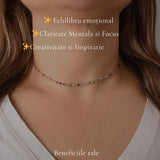 Colier Fin la Baza Gatului Tip Choker cu Turmalina Multicolora Fatetata 2 mm – Armonie si Eleganta Naturala