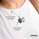 Colier ajustabil craniu labradorit natural, protectie si putere interioara