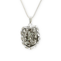 Elegant Necklace with Natural Pyrite Stone - Protector of Well-being and Prosperity