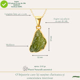 Colier cu Moldavit Brut si Argint 925 Placat Aur 18k– Conexiune si Transformare