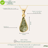 Colier Premium cu Moldavit si Argint 925 placat cu Aur 18K – Claritate, Intuitie si Echilibru