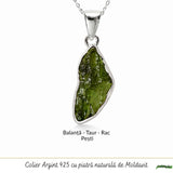 Colier Moldavit Brut Neuniform Argint 925 – Claritate si Transformare Interioara