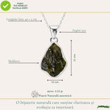 Colier Moldavit Brut Neuniform Argint 925 – Energie Intensa si Transformare