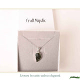 Colier Moldavit Brut Neuniform Argint 925 – Energie Intensa si Transformare