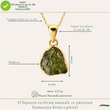 Colier Moldavit Brut Neuniform argint 925 Placat cu Aur – Energie si Transformare Autentica