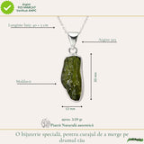 Colier Moldavit Brut Neuniform Argint 925 – Claritate si Transformare Autentics