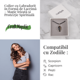 Colier cu Labradorit Natural in Forma de Picatura - Protectie, Intuitie si Stralucire Irizata
