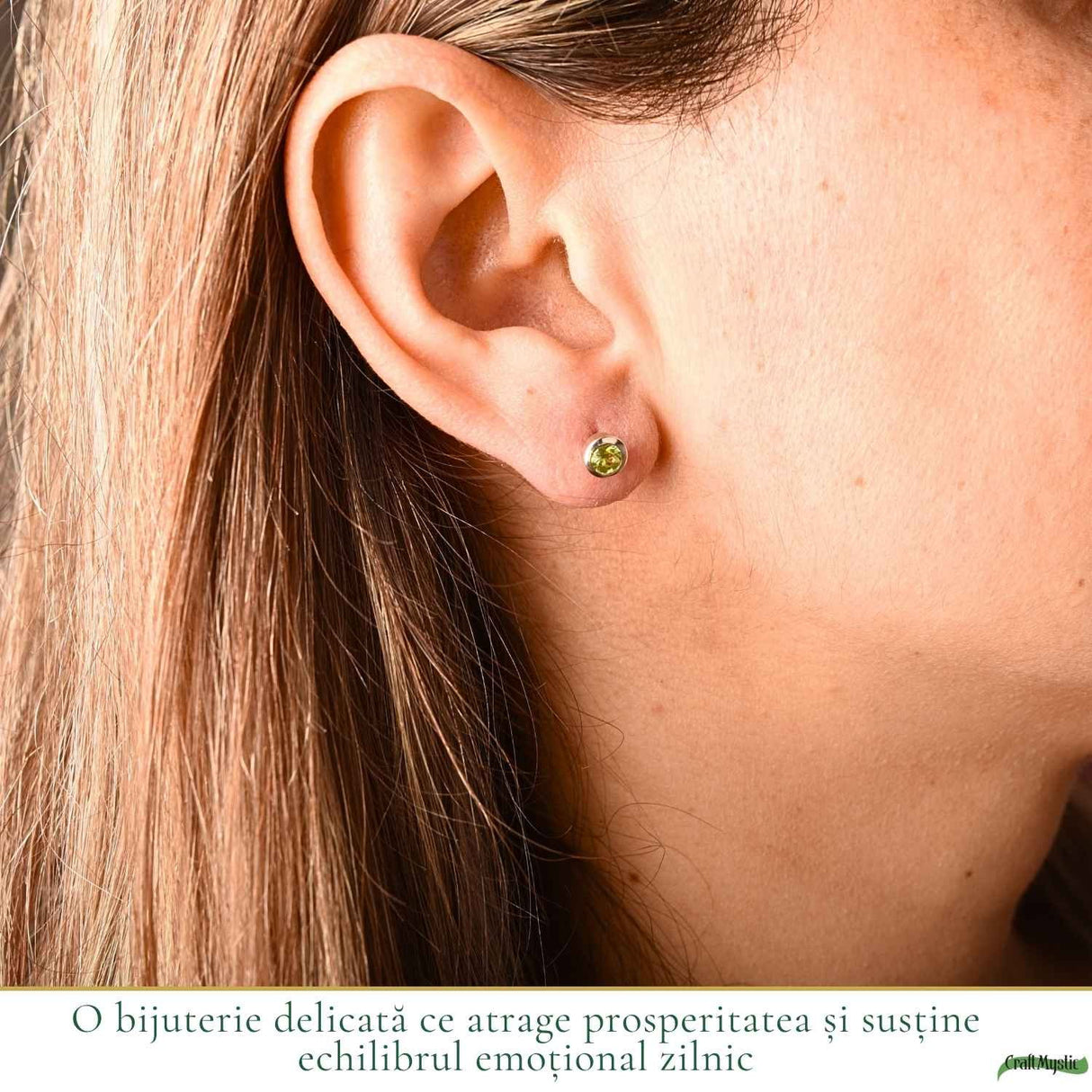 Cercei Argint 925 cu Peridot Fatetat Rotund – Prosperitate si Energie Pozitiva