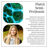 Colier protectie si echilibru emotional - Malachit si Crisocola montura Argint 925 8.35 gr