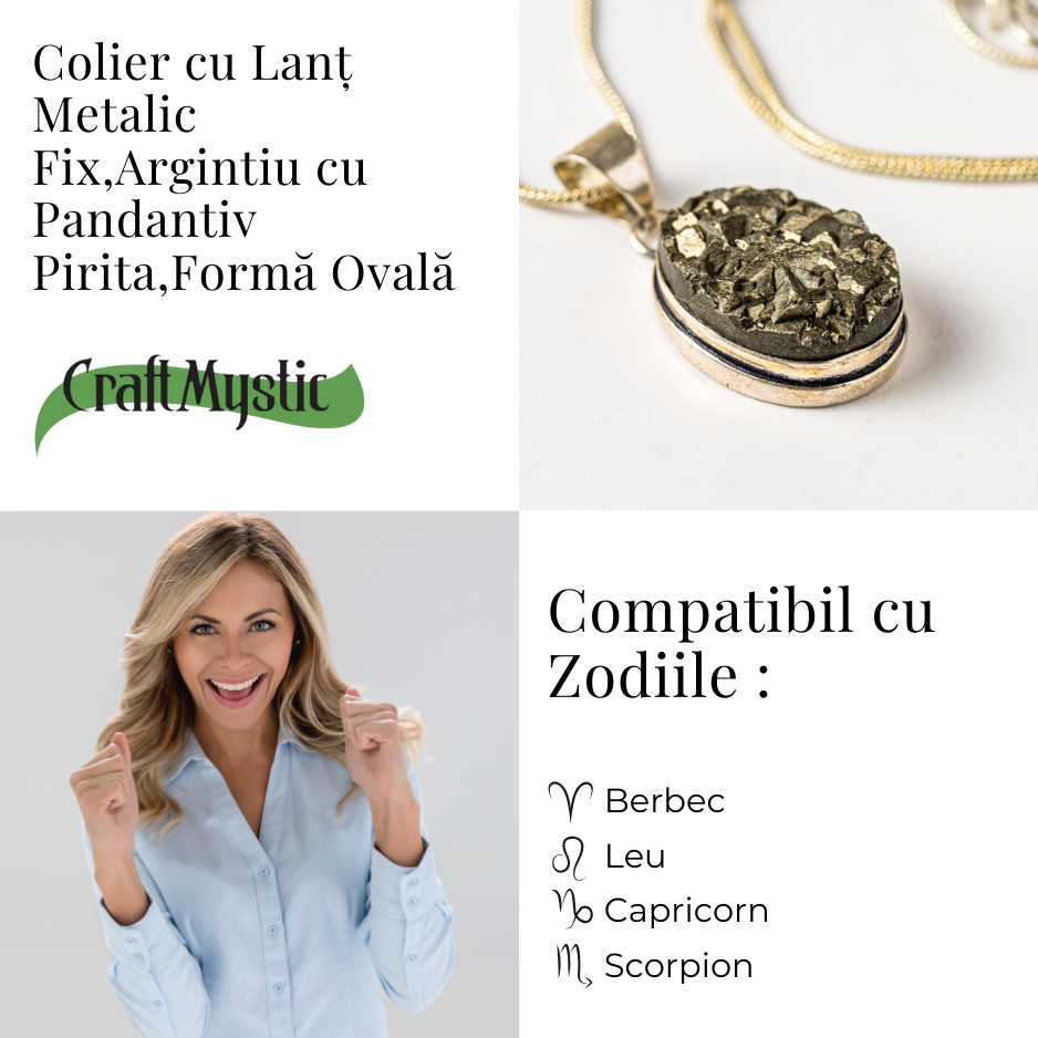 Colier Pirita Ovala - Protectie si Energie Pozitiva