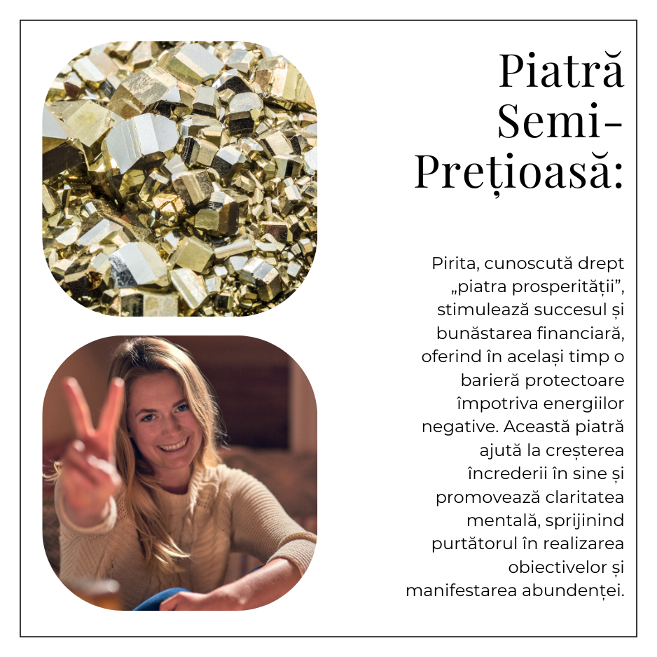 Colier Pirita Ovala - Protectie si Energie Pozitiva