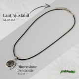 Colier ajustabil cu pandantiv oval din Labradorit Natural - Intuitie si Protectie Energetica