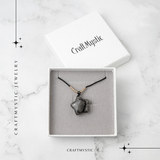 Colier Stea din Obsidian de Gheata Natural cu Snur Reglabil - Protectie si Claritate Interioara