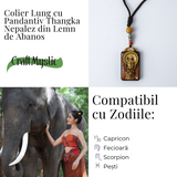 Colier Thangka Nepalez din Lemn de Abanos cu Ganesha - Protectie, Intelepciune si Noi Inceputuri
