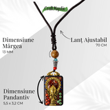 Colier Thangka Nepalez din Lemn de Abanos cu Vasul Abundentei - Protectie Spirituala si Echilibru Interior