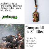 Colier Thangka Nepalez din Lemn de Abanos cu Vasul Abundentei - Protectie Spirituala si Echilibru Interior