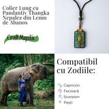 Colier Thangka Nepalez din Lemn de Abanos cu Simbol Ganesha - Protectie Spirituala si Abundenta