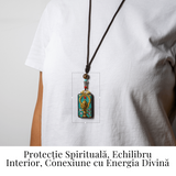 Colier Thangka Nepalez din Lemn de Abanos cu Simbol Ganesha - Protectie Spirituala si Abundenta