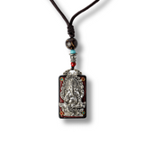 Colier Thangka Nepalez din Lemn de Abanos cu Zeul Ganesha - Prosperitate, Intelepciune si Protectie Divina
