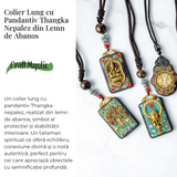 Colier Thangka Nepalez din Lemn de Abanos cu Arborele Vietii - Echilibru, Renastere si Conexiune Divina